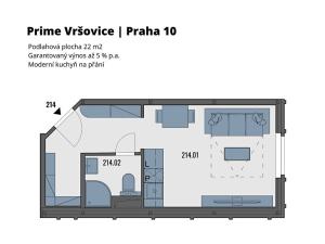 Prodej bytu 1+kk, Praha - Vršovice, Bajkalská, 22 m2
