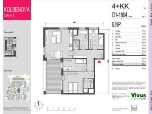 Prodej bytu 4+kk, Praha - Vysočany, Smržových, 93 m2
