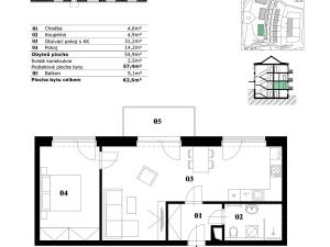 Prodej bytu 4+kk, Husinec - Řež, K Pískovně, 97 m2