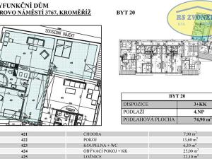 Pronájem bytu 3+kk, Kroměříž, Riegrovo náměstí, 75 m2