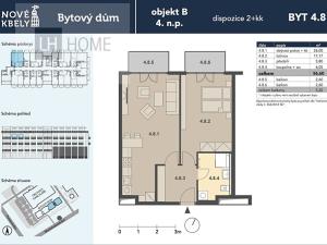 Prodej bytu 2+kk, Praha - Kbely, 56 m2