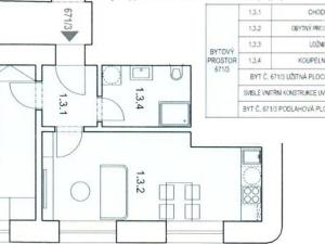 Prodej bytu 2+kk, Praha - Vysočany, Na výběžku, 48 m2