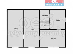 Prodej bytu 2+1, Kryry, náměstí Československé armády, 57 m2