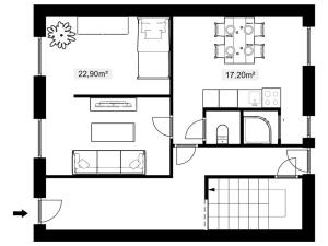 Pronájem bytu 2+1, Brno - Obřany, Újezdy, 41 m2