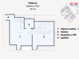 Prodej bytu 2+kk, Líšnice, Spálený Mlýn, 39 m2