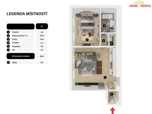 Prodej bytu 2+kk, Praha - Libeň, Sokolovská, 52 m2