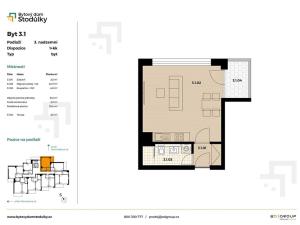 Prodej bytu 1+kk, Praha - Stodůlky, U Řepory, 33 m2