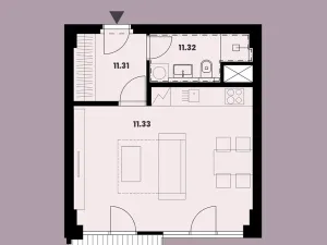 Prodej bytu 1+kk, Brno, Burešova, 39 m2