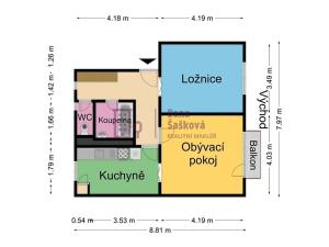 Pronájem bytu 2+1, Jindřichův Hradec, Nádražní, 56 m2