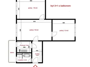 Prodej bytu 3+1, Soběslav, 63 m2