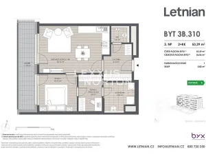 Prodej bytu 2+kk, Praha - Letňany, Tupolevova, 56 m2