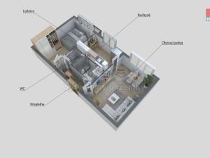 Pronájem bytu 2+1, Děčín - Děčín XXXII-Boletice nad Labem, Přímá, 45 m2