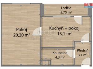 Pronájem bytu 2+kk, Dnešice, 41 m2