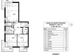 Pronájem bytu 3+kk, Praha - Pitkovice, Penízovková, 83 m2