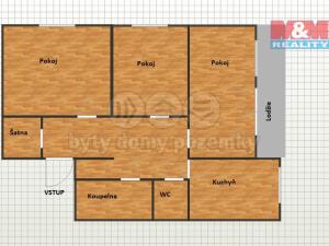 Pronájem bytu 3+1, Ostrava - Mariánské Hory, Mojmírovců, 66 m2