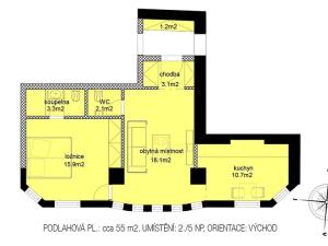 Pronájem bytu 2+kk, Hradec Králové, Klicperova, 55 m2