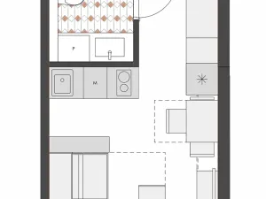 Pronájem bytu 1+kk, Praha - Smíchov, Plzeňská, 22 m2