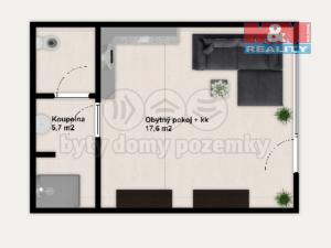 Prodej bytu 1+kk, Milovice - Mladá, Armádní, 23 m2