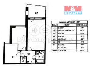 Pronájem bytu 3+kk, Moravany, Jabloňová, 72 m2