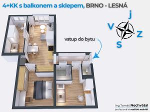 Prodej bytu 4+kk, Lesná, 65 m2