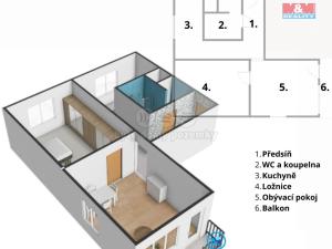 Prodej bytu 2+1, Chomutov, Dostojevského, 57 m2