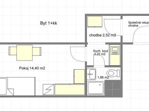 Pronájem bytu 1+kk, Praha - Černý Most, Kuttelwascherova, 22 m2