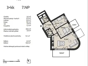 Prodej bytu 3+kk, Brno, Podveská, 72 m2