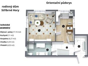 Prodej rodinného domu, Stříbrné Hory, 59 m2