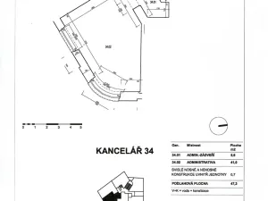 Prodej kanceláře, Praha - Vysočany, Jandova, 36 m2