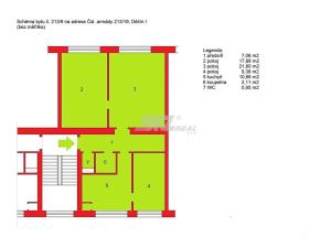 Pronájem bytu 3+1, Děčín, Čsl. armády, 70 m2