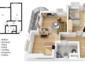 Prodej bytu 2+kk, Praha - Záběhlice, Ve slatinách, 53 m2