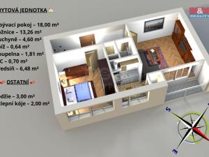 Pronájem bytu 2+1, Kutná Hora - Hlouška, Puškinská, 51 m2