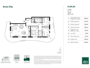 Prodej bytu 4+kk, Praha - Stodůlky, Bělohlávkova, 100 m2