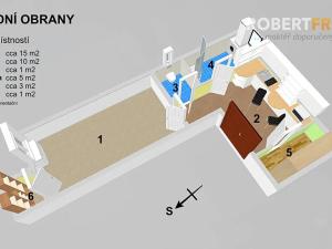 Pronájem bytu 1+kk, Praha - Bubeneč, Národní obrany, 30 m2