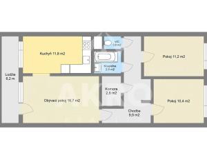 Pronájem bytu 3+1, Praha - Braník, Novodvorská, 77 m2