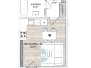 Pronájem bytu 1+kk, Praha - Hloubětín, Saarinenova, 32 m2