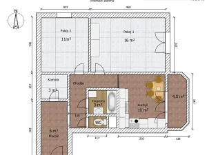 Pronájem bytu 2+1, Jihlava, Březinova, 58 m2