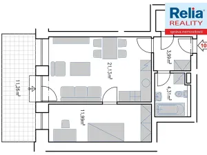 Pronájem bytu 2+kk, Liberec, Riegrova, 44 m2