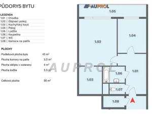 Prodej bytu 2+kk, Praha - Libeň, Rozšířená, 56 m2