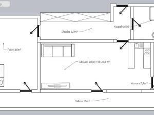 Pronájem bytu 2+kk, Dobříš, Březová, 60 m2