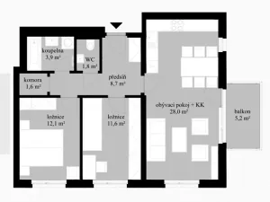 Pronájem bytu 3+kk, Praha - Kbely, Sedlářova, 77 m2