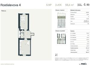 Prodej bytu 2+kk, Praha - Nusle, Rostislavova, 57 m2