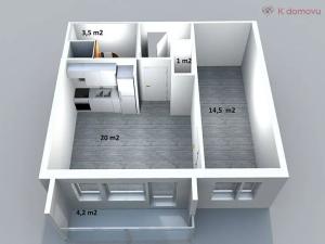 Pronájem bytu 2+kk, Brno, ulice Kosmonautů, 42 m2