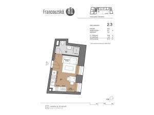 Pronájem bytu 1+kk, Brno, Francouzská, 20 m2