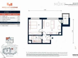 Pronájem bytu 2+kk, Praha - Nusle, Závišova, 48 m2