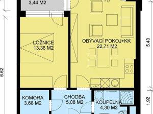 Prodej bytu 2+kk, Praha - Letňany, Tupolevova, 53 m2