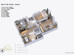 Prodej bytu 3+1, Praha - Karlín, Sokolovská, 94 m2