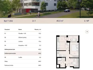 Pronájem bytu 2+1, Praha - Hlubočepy, Vítové, 46 m2