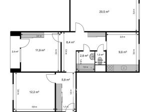 Pronájem bytu 3+1, Turnov, Granátová, 72 m2