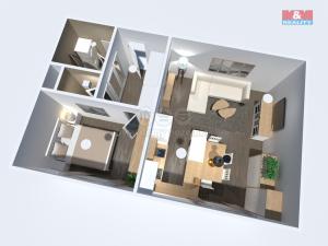 Pronájem bytu 2+kk, Líšnice, 40 m2